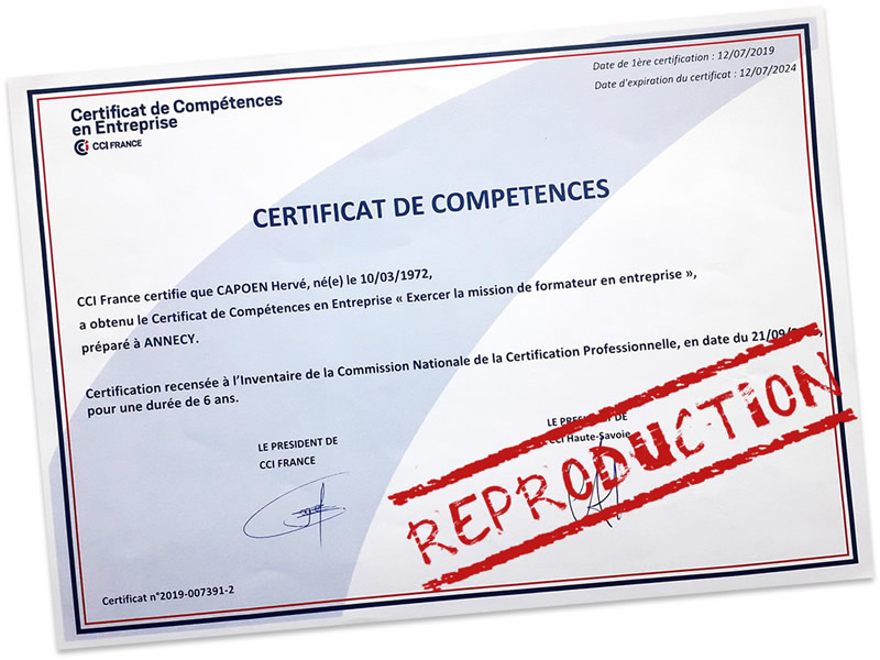 Hervé Capoën certificat national formateur - vOOz.fr